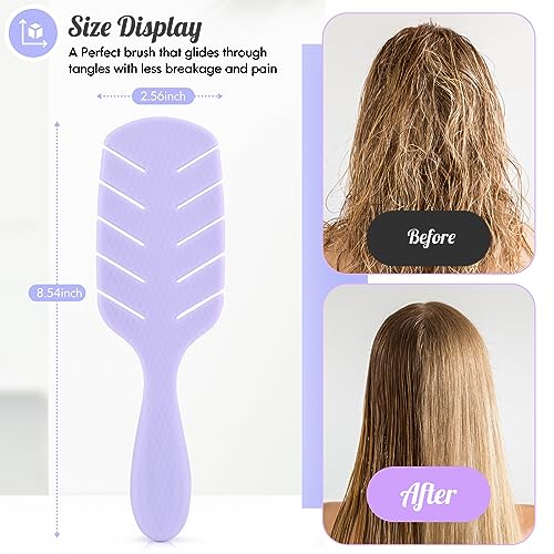 Hair Brush, Vented Paddle Detangle Brush, Purple | Faster Blow Drying, Soft Flexible Bristles, For Women Curly Thick Wet Hair, Detangling Styling - color: Large-Purple