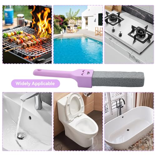 12 Pack Pumice Stones Scouring Sticks with 2 Handles, Pumice Scouring Pad Pumice Stick Cleaner for Cleaning Toilet, Bathtubs, Kitchen Sink, Grill, Household - color: 12-pack