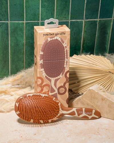 FRAMAR Wet Hair Brush Detangler, Detangling Hairbrush For Women, Wet Hair Brush For Girls, Hair Detangler Brush, Wet Hairbrush, Hairbrushes, Girls Hairbrush Detangler, Reduces Frizz - Giraffe - color: Giraffe