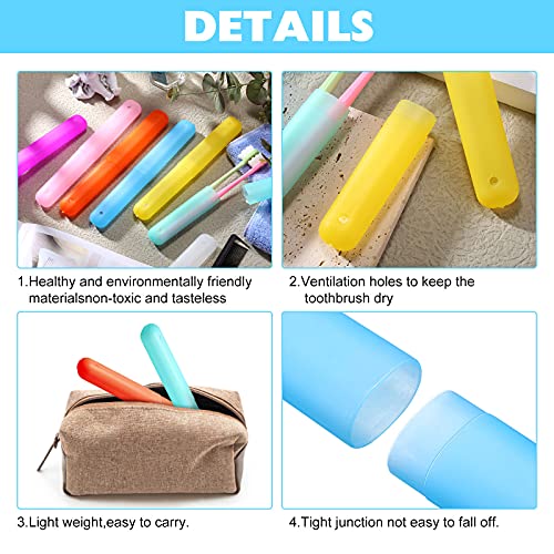 40 Pieces Travel Toothbrush Holder Case Portable Plastic Travel Toothbrush Case Toothbrush Containers Breathable Toothbrush Storage Assort Color for Travel Trip Home School Camping Business, 7 Colors - color: Rainbow