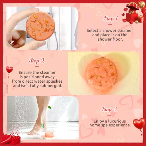 Shower Steamers Aromatherapy-8 Pack Shower Bombs with Essential Oils, Mothers Day Gifts for Mom Wife, Birthday Gifts for Women Self Care Relaxation Home SPA Teacher Appreciation Gift (Red) - color: Red