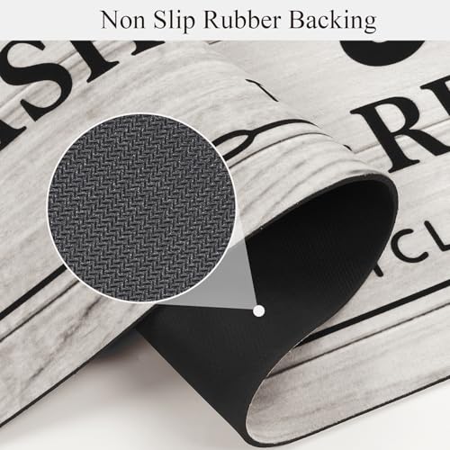Pauwer Laundry Room Rug Runner 20"x60" Waterproof Rubber Laundry Mat Non Slip Kitchen Mats for Floor Washable Floor Mat Runner Rug for Farmhouse Mudroom Washroom Bathroom Decor - color: Beige, size: 1'8" x 5'