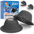 zaa Bathtub Drain Hair Catcher, 2 Pack Silicone Collapsible Bathtub Drain Cover Hair Catcher & Protector for Pop-Up & Regular Drains of Shower, Bathtub, Tub, Bathroom, Sink, Black Black - color: Black