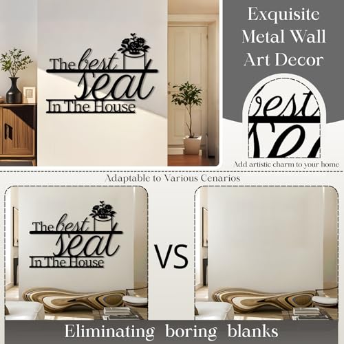 Maclou Bathroom Metal Wall Art, The Best Seat in The House Wall Art, Funny Metal Toilet Wall Art, Bathroom Wall Decor Funny, Metal Wall Decor (Black,35"x25" / 90x64cm) - color: Black, size: 35"x25" / 90x64cm