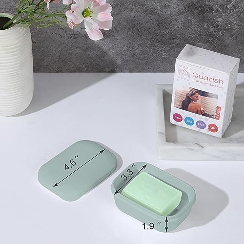 Quatish 2 Pack Travel Soap Container, Portable Soap Holder with Lid, Travel Bar Soap Holder, Soap Case for Camping Gym Travel, Soap Box for Bathroom, Greygreen - color: Greygreen