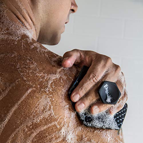 TOOLETRIES Silicone Body Scrubber, Loofah Alternative - Charcoal | Exfoliating shower scrubber for sensitive skin that dries quickly and stays hygienic for everyday use.