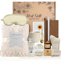 Birthday Gifts for Women, Personalized Self Care Gift Basket with 50"x60" Flannel Blanket, Spa Gift Set for Mom, Sister, Friend, Wife, Coworker, Thinking of You Care Package - color: Beige-12 Pc
