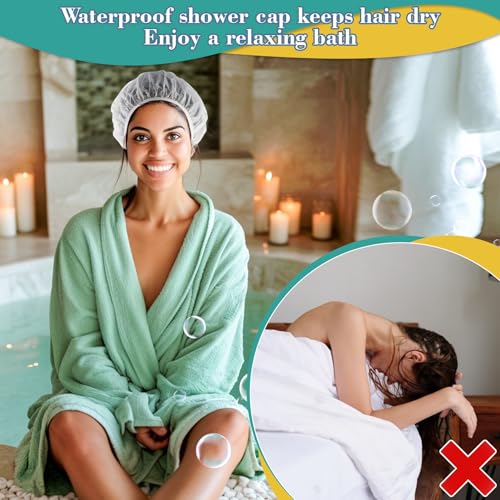 MAQIHAN 6 Shower Cap Reusable Waterproof - Unisex Plastic Shower Cap Plastic Caps Hair Treatment Deep Conditioning Hair Cap Shower Hair Care Bathing Cap Travel Essentials Washable Hair Cover Women Men - size: Medium