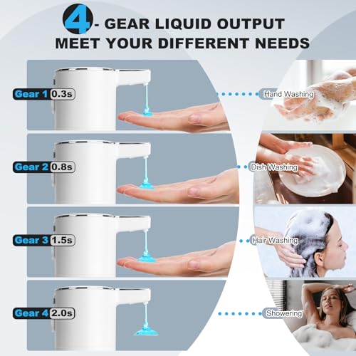 2 Pack Automatic Soap Dispenser: 13.52oz/400ml Wall Touchless Liquid - 4-Level Adjustable Modern Electric Hand Soap Dispenser - Kitchen Bathroom Kids Family White - color: 2 Pack White Liquid