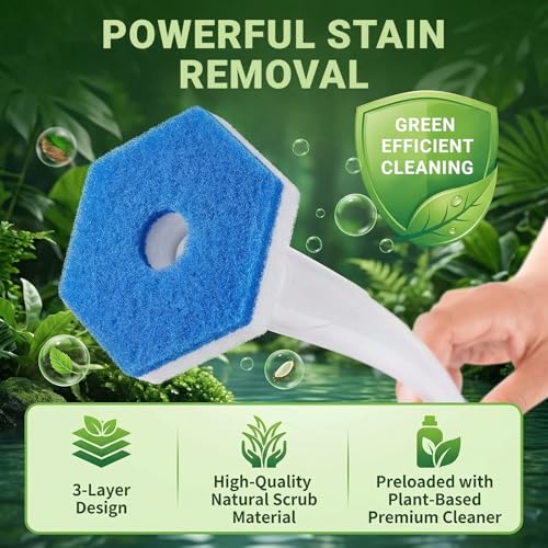 50PCS Toilet Bowl Cleaner Refills, Disposable Wand Refills Compatible with Most Systems, Scrubber Refill Heads for Bathroom Cleaning