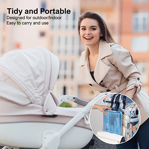 Bottle Brush Set -Baby Travel Essential-6 in 1 Bottle Cleaner Kit with Silicone Bottle Brush,Nipple Cleaner Brush,Straw Brush,Soap Dispenser,Storage Box,Bottle Drying Rack for Home and Travel(Blue) - color: Blue