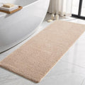 TYUU Bathroom Runner Rug, Ultra Soft Long Bath Mat Super Absorbent Quick Dry Bathroom Runner Rugs 24 x 72 Non Slip Washable, Beige 24" x 72" - color: Beige, size: 24" x 72"
