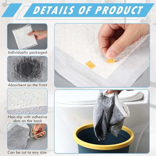 20 Pack Disposable Toilet Mats U Shaped Toilet Mat Absorbent Toilets Floor Protector Toilets Floor Protector from Urine for Potty Training, Anti Urine Commode Mat for Children (Gray) - color: Light Gray, size: Classic