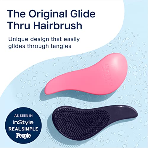 Crave Naturals Glide Thru Hair Brush - Detangler Brush for Curly, Straight, Wet or Dry Hair - Gentle Detangling Brushes for Adults, Kids, Toddlers - Hair Accessories for Women, 7.5x3" - Pink - color: Pink, size: 1 Pack (Regular)