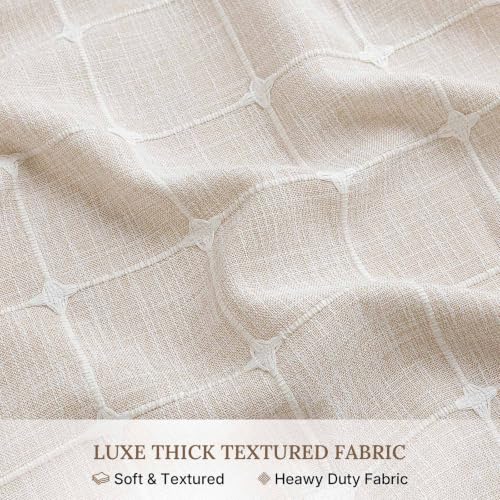 River Dream Farmhouse Linen Shower Curtain with Snap-in Liner, No Hooks Shower Curtain Set, with Tassels for Bathroom Decor,Shower Curtain and Liner with Sheer Window 54x80 Inch - color: Linen-window, size: 54"W x 80"L (Pack of 1)