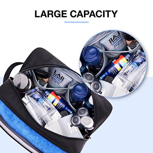 BAGSMART Large Toiletry Bag for Men, Valentines' Day Gifts Travel Organizer Hanging Dopp Kit Water Resistant Shaving Bag for Bathroom Shower, Toiletries Accessories,Travel Essentials, Black-Large - color: Black, size: Large