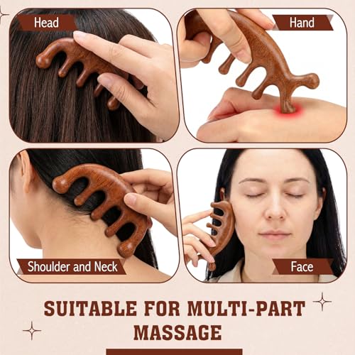 LemonRoad 12 Pack Wooden Scalp Massager Natural Sandalwood Wide Tooth Combs Wooden Head Scalp Massage Combs Bulk for Hair Growth Hair Care(Sea Lion&Classic&Antler) - style: Sea Lion&classic&antler
