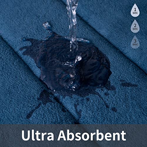 ROSMARUS Memory Foam Bath Mat 20' x 32', Water Absorbent Shower Mat, Thick Non Slip Bath Rugs with PVC Backing, Ultra Soft Bath Rugs for Floor & Tub, Navy - color: Navy, size: 20" x 32" (Rectangular)