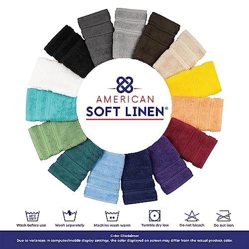 American Soft Linen 100% Cotton Luxury Turkish Towels, 3 Piece Towel Set | Soft Absorbent Quick Dry OEKO Tex Standard 100 Certificated Durable Machine Washable Breathable Premium Hotel Quality - color: Aqua Blue, size: 3PC (BT + HT + WC)