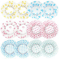 12 PCS Plastic Shower Cap Reusable Waterproof Reusable Shower Cap Elastic Showercap for Travel, Bath, Bathtub Bath, Women, Men, 6 Types