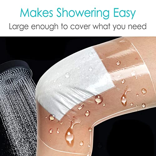25 Pcs Waterproof Shower Cover 8"x8" with Non-Stick Center Pad for Large Port Surgery Incisions Protector Patch Transparent Film Clear Adhesive Wounds Dressing Bandage Shields - size: 8x8 Inch (Pack of 25)