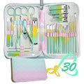Manicure Set 30 in 1 Nail Clippers Set,Nail Manicure Kit for Women,RedFlow Toenail Clippers,Pedicure Kit,Pedicure Tools,Suitable for Travel Manicure Tools,Toe Nail Kit,Nail Care Kit(Yellow Green) - color: Yellow Green