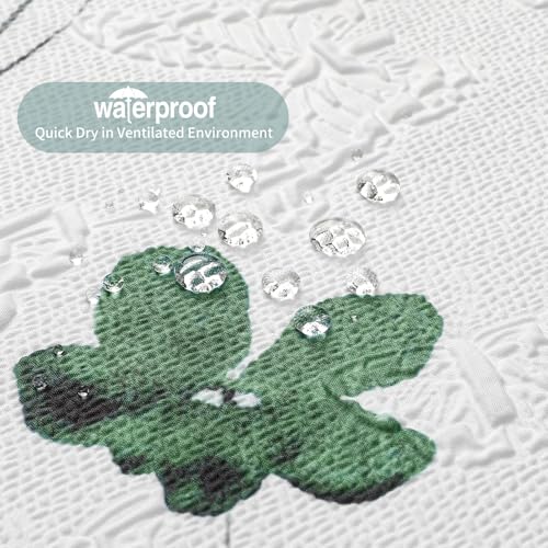 QiyI Watercolor Floral Shower Curtain, 3D Embossed Butterflies Sage Green Botanical Bathroom Curtain, Pink Flowers Cloth Bath Curtain, Waterproof Fabric Textured Shower Curtain Set with Hooks, 72x72 - color: Green, size: 72"W x 72"L (Pack of 1)