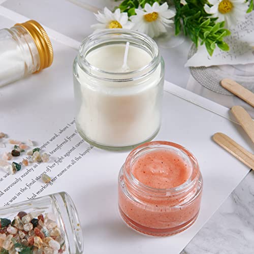 1oz Glass Jar with Lid, Hoa Kinh 40 Pack Clear Round Containers Cosmetic Glass Jars with Inner Liners and Black Lids Travel Jars for Storing Lip and Body Scrub, Lotion, Body Butter, Bath Salts, Liquid - color: Clear, size: 1oz-40Pack