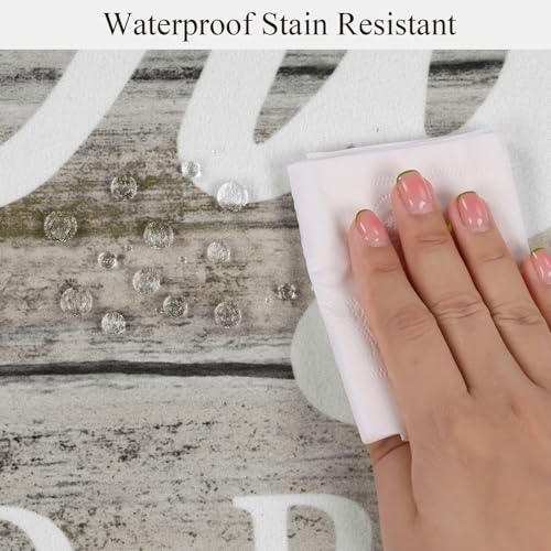 Pauwer Laundry Room Rug Runner 20"x60" Waterproof Rubber Laundry Mat Non Slip Kitchen Mats for Floor Washable Floor Mat Runner Rug for Farmhouse Mudroom Washroom Bathroom Decor - color: Wood Beige, size: 1'8" x 5'