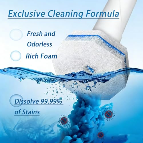 20 Count Toilet Brush Refills Fits Clorox Wand, 3X Cleaning Exclusive Upgrade Formula Disposable Toilet Bowl Refills, No Falling Apart, Fits Most Brand T-oilet Brushes Cleaning Systeam - size: 1 Count (Pack of 20)