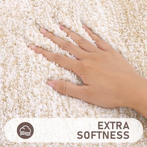 Bsmathom Bathroom Rugs Sets 4 Piece with Toilet Cover, Plush Shaggy Bathroom Rugs Non Slip Washable, Absorbent Microfiber Bath Mat Set with U-Shaped Contour Toilet Mat, Dark Coffe - color: Dark Coffee, size: 20"x31"+20"x59"+U20"x24"+Cover19"x21"