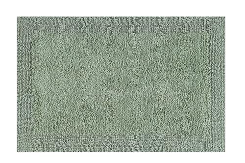 Cotton Reversible Bath Mat 20x32 Inch Sage Green, 100% Cotton Bathroom Rug, Soft Absorbent, Anti Skid, Machine Washable Bathmat for Shower, Tub, Entryway - color: Soft Green, size: 1'8" x 2'8" (Rectangular)
