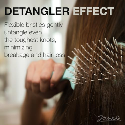 Janeke Superbrush Detangling Brush for Soft Smoothing Hair Brushing with Anti-Static Bristles - Vented Wet Hair Brush for Blow Drying Use - Perfect for Curly, Thick, Wavy, Fine Hair Types (Pink) - color: Pink Superbrush