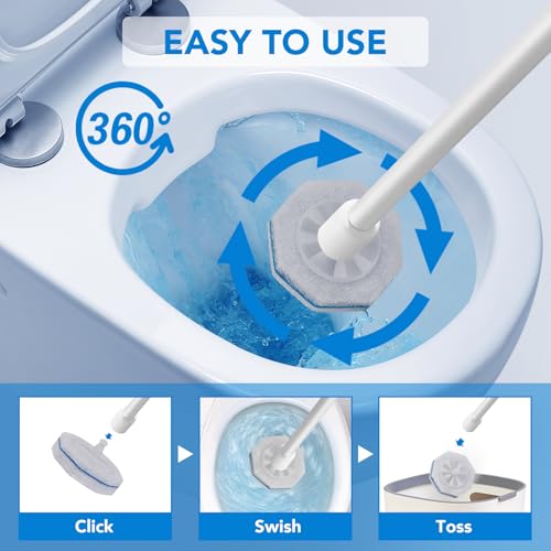 50 Count Toilet Wand Refills for Clorox, Upgrade Disposable Replace Brush Heads Compatible with Clorox Toilet Wand for Toilet and Bathroom Cleaning