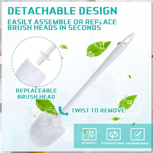 Tioncy 50 Pcs 14.2 Inch Toilet Brush Commercial Heavy Duty Toilet Bowl Cleaning Scrub Long Scrubber for Bathroom Cleaning Supplies