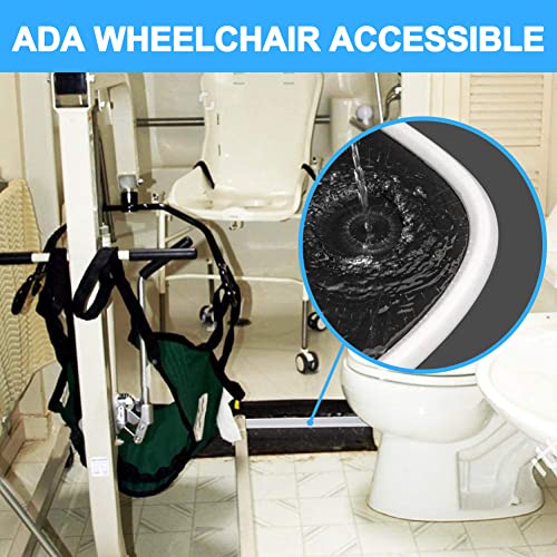 Duzzy 98 Inch Collapsible Shower Threshold Water Dam, Ideal for Wheelchair Accessible, Suitable for Accessibility ADA Handicap Shower - color: White, size: 98 Inch