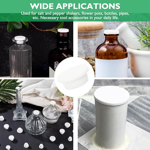 EASYEAH T-Shaped Silicone Plugs 7/8 in Soft Flexible Rubber Stopper 23 mm/0.91 in Tube End Cap Cover Waterproof Sealing Hole Plugs for Bottles Pipes, White, 12 Pcs - size: 23mm(0.91")