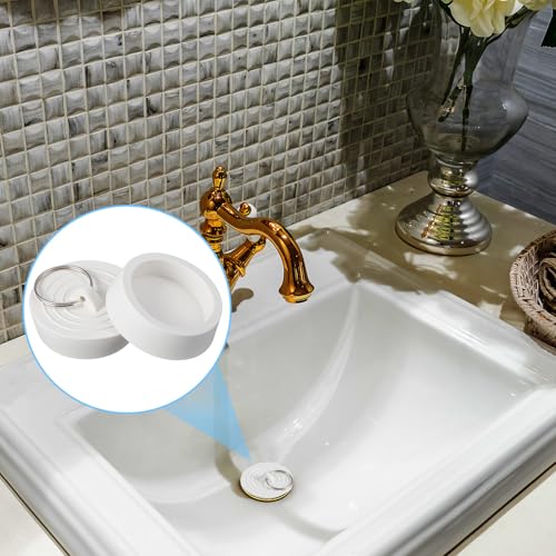 Rubber Sink Stopper, 3 PCS 1-3/4 Inch Bath Tub Drain Stoppers with Hanging Ring Sink Drain Plug Bathtub Drain Cover for Kitchen Bathroom Shower Laundry (White)