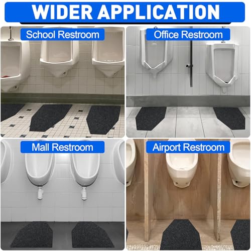 ToLanbbt 10PCS Urinal Mats for Men Bathroom Non-Slip Urinal Floor Mats Water Absorption Urinal Pads for Mens Room Disposable Commercial Toilet Urine Mats for Men’s Bathroom Restroom, Dark Gray