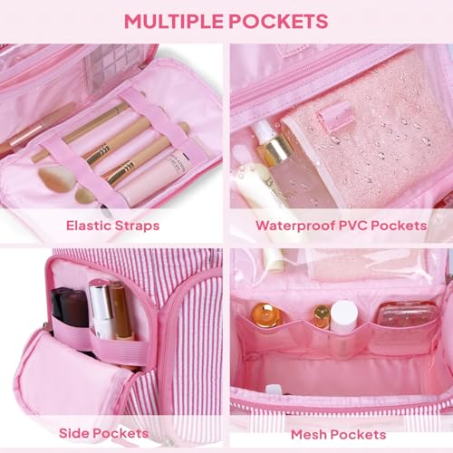 YOOLIFE Birthday Gifts for Girls Daughter Sister Toiletry Bags, Pink (M) | Hanging Travel Toiletry Bags for Women Teen Girl, Toiletries Pouch for Girl, Personalized Gift for Daughter Sister - color: Pink, style: M