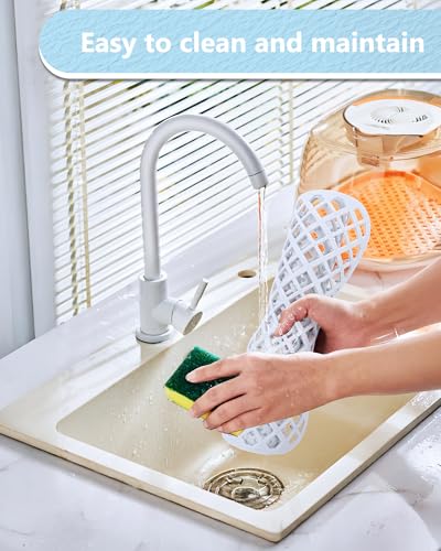 2 Pack Silicone Sink Protectors for Kitchen Sink, Trellis Pattern 13 x 11 Inches Sink Mat, Non-Slip and Durable Sink Protector Silicone, Rear Drain, White - color: White