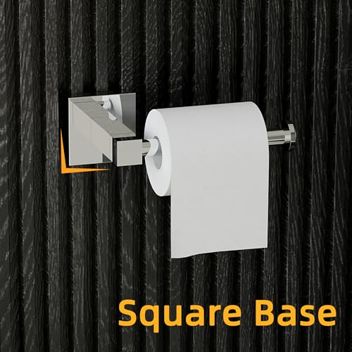 RUACQ Toilet Paper Holder Wall Mount,Square Base Tissue Roll Holder for Bathroom,Toilet Roll Holder Stainless Steel(Chrome) - color: Chrome, size: Wall Mount