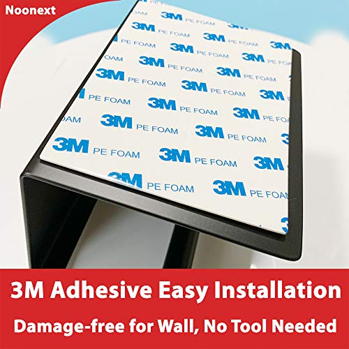 Matte Black Toilet Paper Holder Adhesive, Toilet Paper Roll Holder with Shelf, 3M Adhesive No Drill or Wall-Mounted with Screws for Bathroom & Kitchen - color: Black