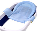 Adjustable Baby Bath Support Mesh Sling Non-Slip Infant Bathtub Shower Net Breathable Newborn Bath Cushion Pad Quick Drying Bathing Sling for Toddler Aged 0-3 (No Bathtub) - color: blue