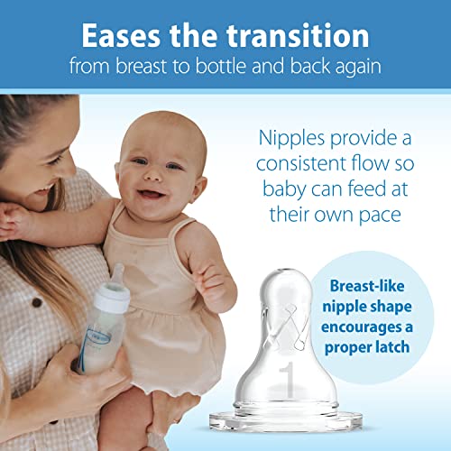 Dr. Brown's Anti-Colic Baby Feeding Set with Slow Flow Nipples, Travel Caps, Silicone Pacifier - Pink - color: Pink