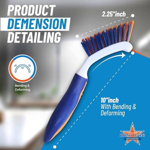 Bring It On Grout Cleaning Brush – Crevice Cleaning Brush with Stiff Nylon Bristles – Heavy-Duty Grout and Tile Cleaner Brush – Scrubbing Brush for Corners, Bathroom, Kitchen, Crevice Gaps - style: Single Brush