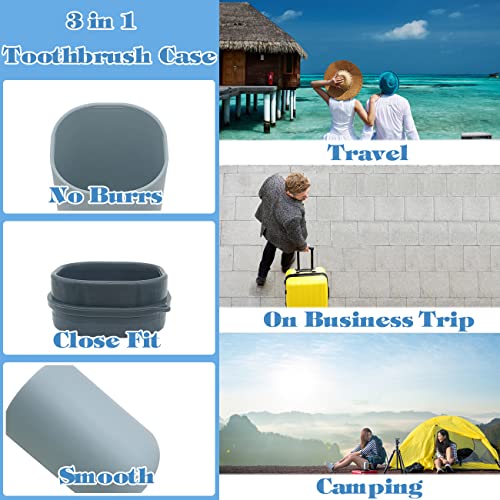 HEIPINIUYE Light Blue Travel Toothbrush Holder, Toothbrush and Toothpaste Travel Case Portable Toothbrush Holder with Cover for Traveling Bathroom Business Camping School - color: Blue