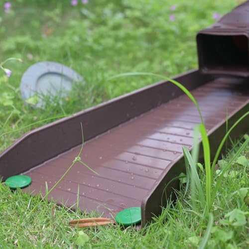 2 Pack Gutter Downspout Extensions, Rain Gutter Downspout Splash Block,Drain Water Downspout Diverter, Gutter Splash Guards for Rainwater Drainage,16.3Inch (Brown) - color: Brown