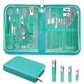 MINKINH Travel Manicure Set 26-Piece, Portable Nail Clippers Kit with PU Case, Carbon Steel Clippers, 410 Stainless Steel Grooming Tools, Hand Foot Facial Care for Luggage Backpack（Green） - color: Green