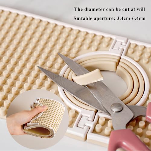 Faucet Mat for Kitchen Sink Splash Guard, 15 Inch Long Faucet Draining Mat, Detachable Kitchen Sink Faucet Mat with Adjustable Tube Holes, Soap Sponge Holder Faucet Handle Drip Catcher Tray Mat
